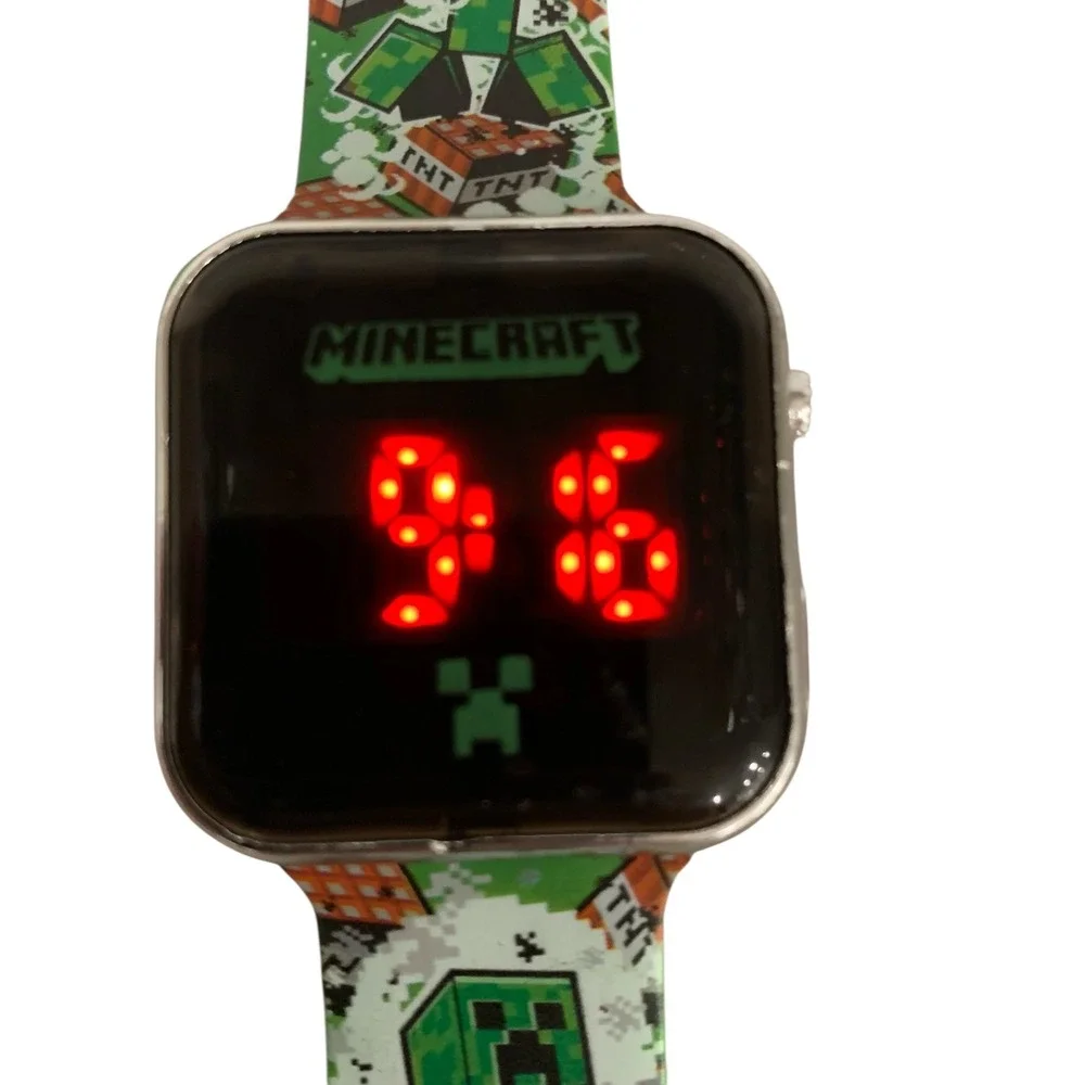 Minecraft Kids Digital Watch Creeper Green LED‎ Accutime Watch